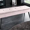 BOUTIQUE rózsaszín bársony ülőpad 100cm