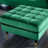 COZY VELVET zöld bársony puff 80cm