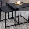 DURA STEEL 2 részes fekete acél dohányzóasztal 40cm