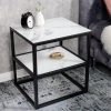 ELEGANCE fehér márványmintás dohányzóasztal 45cm