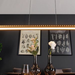 LED-es függőlámpa Solaris 3-Step-dim fa 120 cm