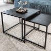 SLIM LINE 2 részes fekete fa dohányzóasztal 50cm