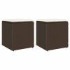 2 db barna polyrattan kerti szék párnával 40x40x43 cm