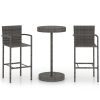 3 részes szürke polyrattan kerti bárszett