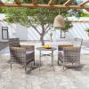 3 részes szürke polyrattan kerti étkezőgarnitúra