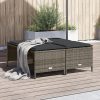 4 db szürke polyrattan kerti szék párnákkal