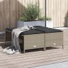 4 db világosszürke polyrattan kerti szék párnákkal