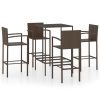 5 részes barna polyrattan kerti bárszett
