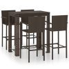 5 részes barna polyrattan kültéri bárszett kartámasszal