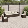 6 részes barna polyrattan kerti ülőgarnitúra párnával