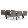 7 részes szürke polyrattan kerti étkezőgarnitúra