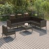 8 részes szürke polyrattan kerti ülőgarnitúra párnákkal
