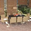 9 részes bézs polyrattan kerti étkezőgarnitúra párnákkal