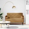 Barna bársony loveseat kanapé párnákkal 110 cm