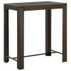 Barna polyrattan kerti bárasztal 100 x 60