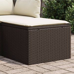 Barna polyrattan kerti szék párnával 55 x 55 x 37 cm