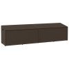 Barna polyrattan kerti tárolóláda 220x50x58 cm