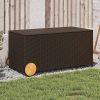 Barna polyrattan kerti tárolóláda kerekekkel 190 l