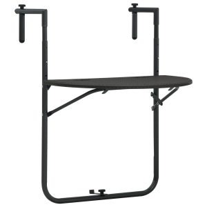 Barna rattan hatású műanyag függő erkélyasztal 60x64x83