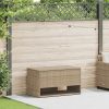 Bézs polyrattan kültéri párna doboz 100x55x55