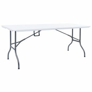 Fehér hdpe összecsukható kerti asztal 180 x 72 x 72 cm
