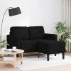 Fekete anyagból 2 üléses kanapé l-alakú kanapéval 125 cm