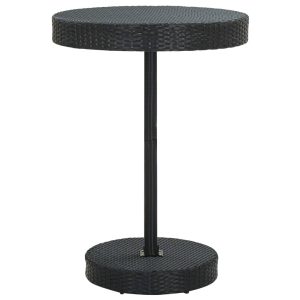 Fekete polyrattan kerti asztal 75