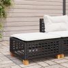 Fekete polyrattan kerti szék párnával 63
