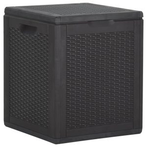 Fekete pp rattan kerti tároló doboz 90 l