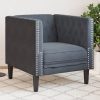 Sötétszürke bársony chesterfield kanapé