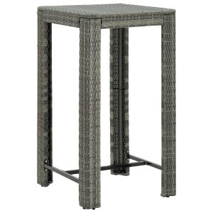 Szürke polyrattan kerti bárasztal 60
