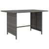 Szürke polyrattan kerti étkezőasztal 110 x 70 x 65 cm