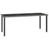 Szürke polyrattan kerti étkezőasztal 180 x 70 x 73 cm