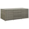 Szürke polyrattan kerti tárolóláda 180 x 90 x 75 cm