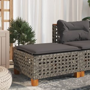 Szürke polyrattan kerti ülőke párnával 63
