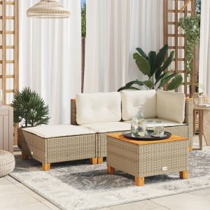 Szürke polyrattan kerti ülőke párnával 63