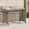 Szürke polyrattan üveglapos kerti asztal 110x68x70 cm