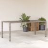 Szürke polyrattan üveglapos kerti asztal 190 x 90 x 75 cm