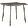 Téglalap szürke polyrattan kerti dohányzóasztal 40x40x37cm