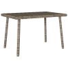 Téglalap szürke polyrattan kerti dohányzóasztal 60x40x37cm