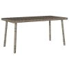 Téglalap szürke polyrattan kerti dohányzóasztal 80x40x37cm