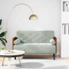 Világosszürke bársony loveseat kanapé párnákkal 110 cm