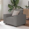 Világosszürke kordbársony szövet kanapéfotel 59 cm