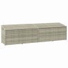 Világosszürke polyrattan kerti tárolóláda 220x50x58 cm