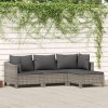 4 részes szürke polyrattan kerti ülőgarnitúra párnákkal