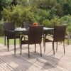 5-részes barna polyrattan kerti étkezőgarnitúra