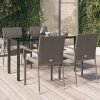 5 részes fekete és szürke polyrattan kerti étkezőszett párnával