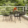 5 részes fekete polyrattan kerti étkezőgarnitúra