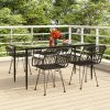 5 részes fekete polyrattan kerti étkezőgarnitúra