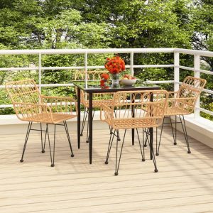 5 részes polyrattan kerti étkezőgarnitúra
